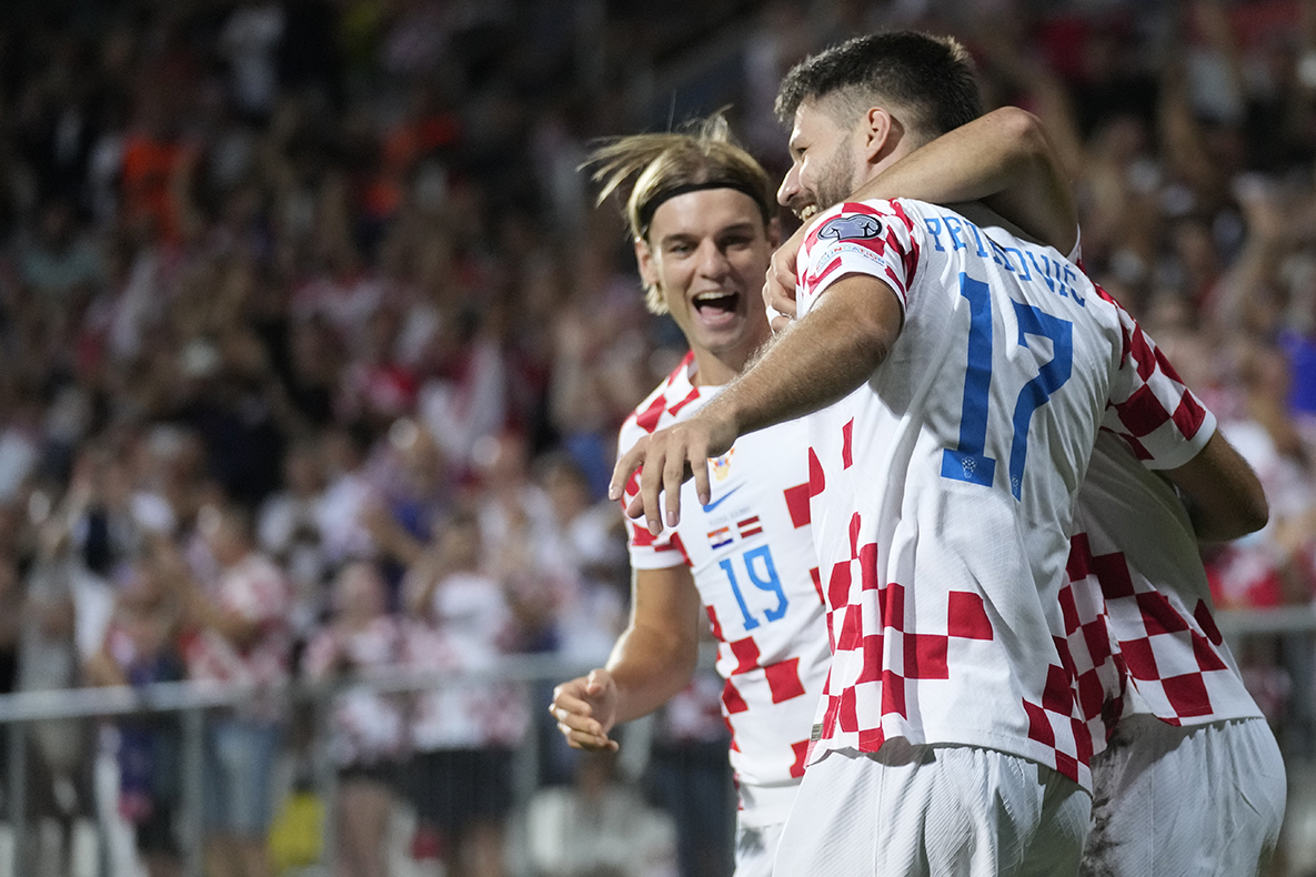 Players of HNK Rijeka acknowledge the fans after the UEFA Europa