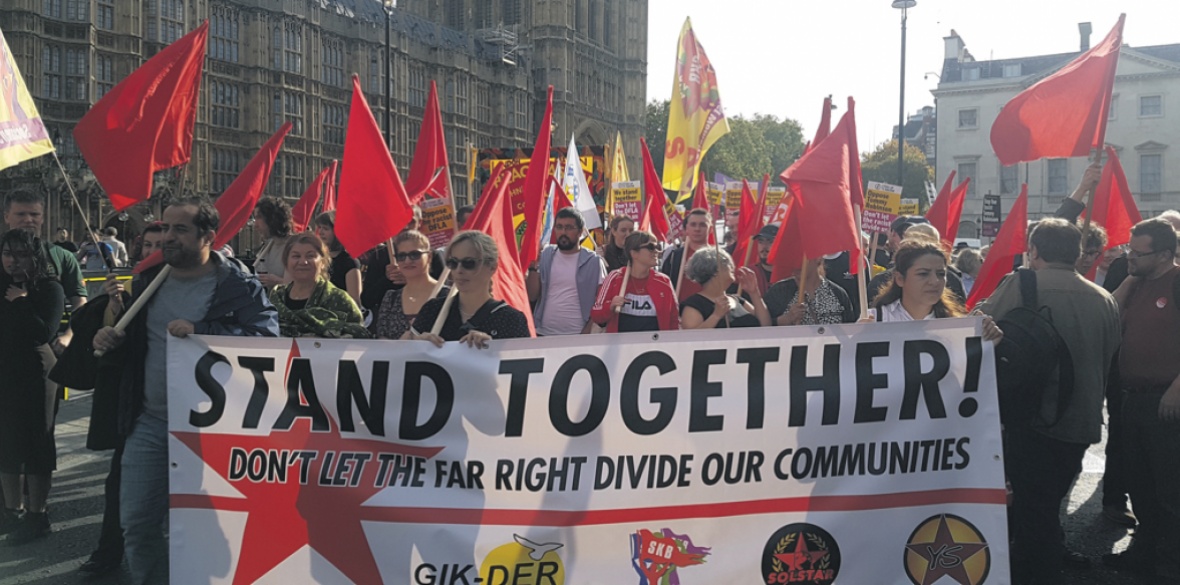 Anti fascists outnumber Islamophobes on march through London