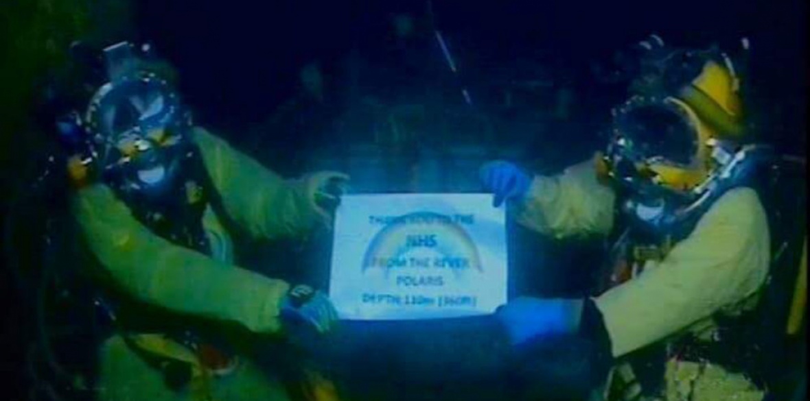 British divers thank NHS