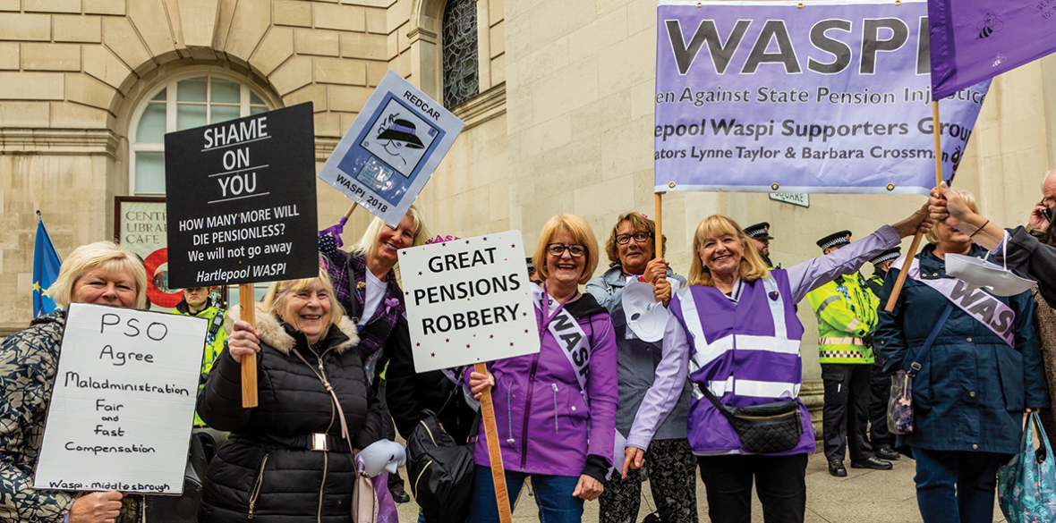 Tory conference Waspi women stage silent masked rally over stolen