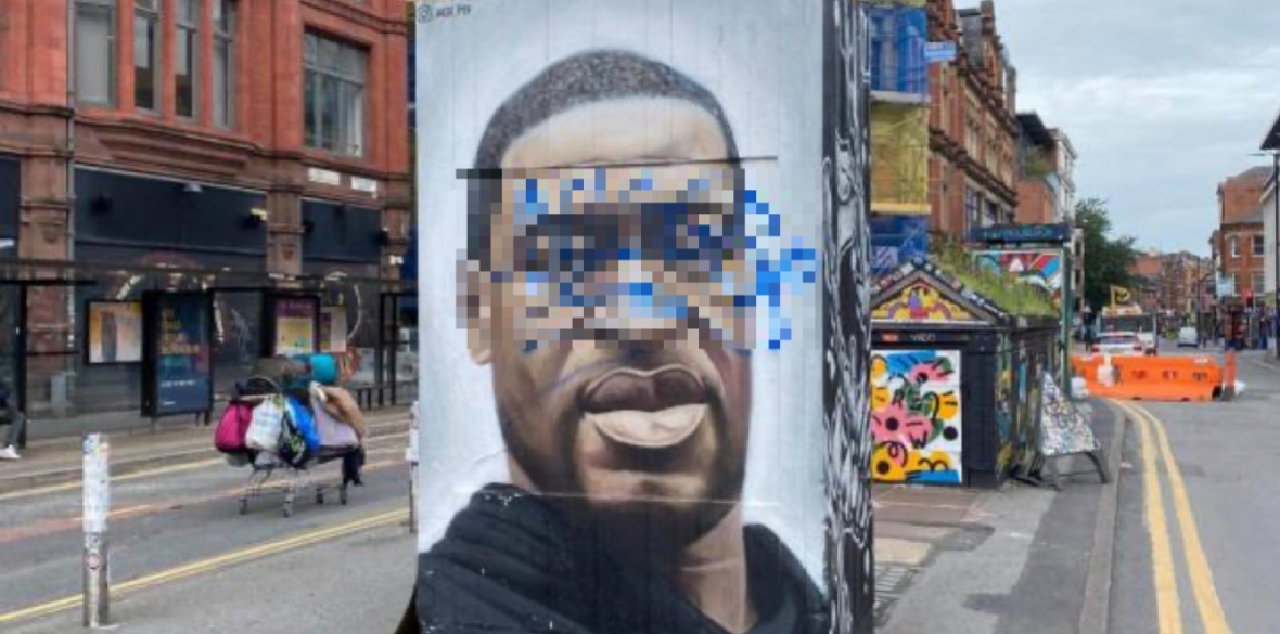 The George Floyd mural in Manchester, England