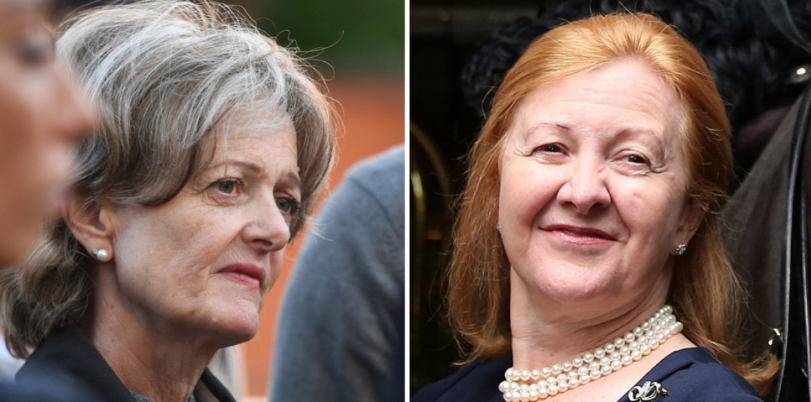 Elizabeth Campbell (left), the Conservative leader of the council linked to Grenfell Tower, who has condemned comments by former Conservative MP Victoria Borwick (right) that compared the west London community to ’gangs‘