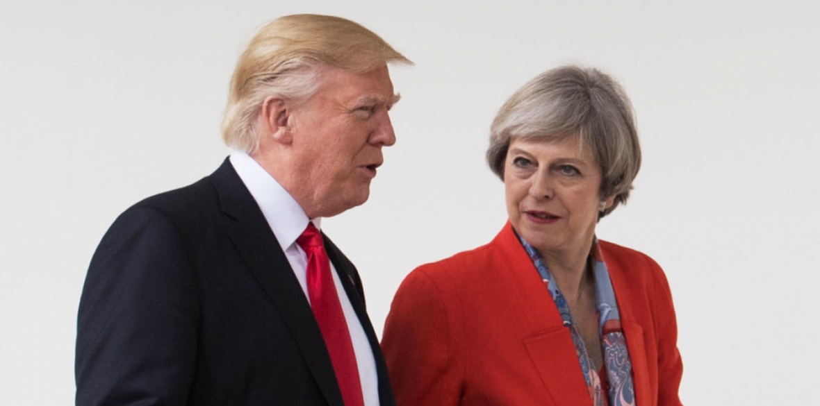 Donald Trump and British Conservative Prime Minister Theresa May