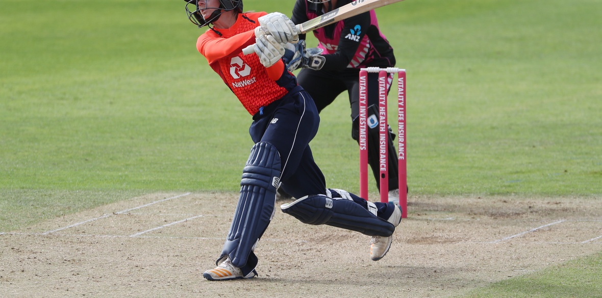 England's Danni Wyatt batting during the T20 Tri Series match at the County Ground