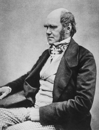 Charles Darwin in a photograph probably taken in 1854