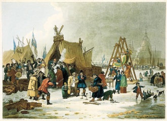 A frost fair on the Thames in 1814 by Luke Clenell