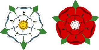 The white rose of York and the red rose of Lancaster