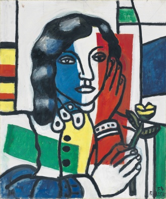 Young Girl Holding a Flower by Fernand Leger, 1954