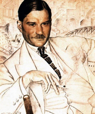 Boris Kustodiev, portrait of the author Yevgeny Zamyatin, 1923