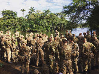 Marines británicos durante una sesión de entrenamiento en Belice