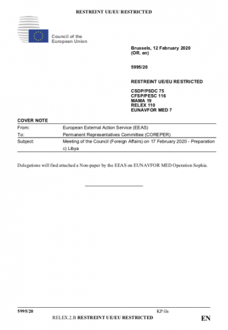 The EEAS's document confirming that the EU will continue supporting the Libyan Coastguard