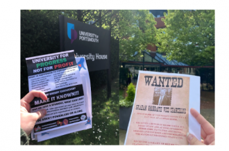 Protest leaflets produced by student protesters