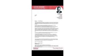 The letter sent from Gavin Shuker to constituents at last year's election