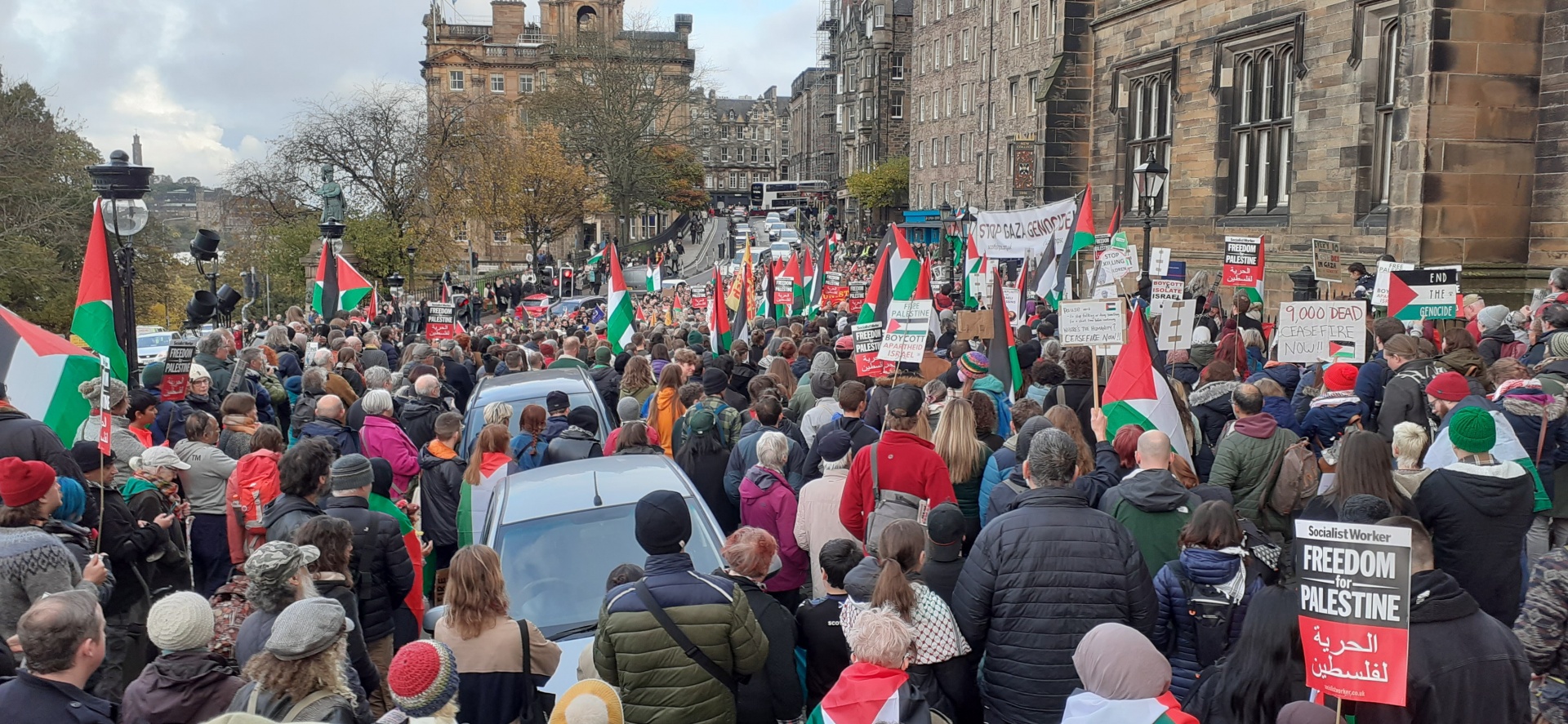 A protest in Edinburgh 
