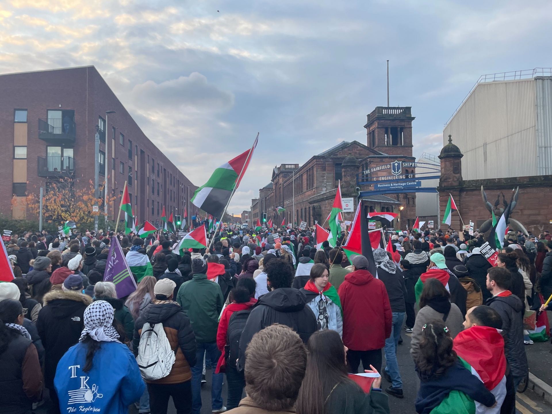 Protesters march through Glasgow