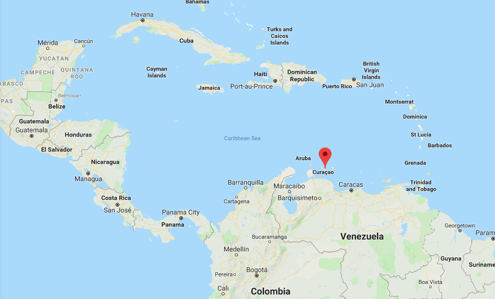 La posición de Curacao en el Caribe 