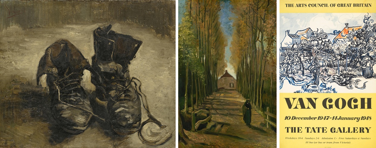 Shoes, 1886, Avenue of Poplars in Autumn, 1884, a 1947