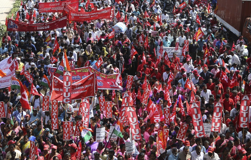 In Pictures The largest strike in history is happening in India right ...