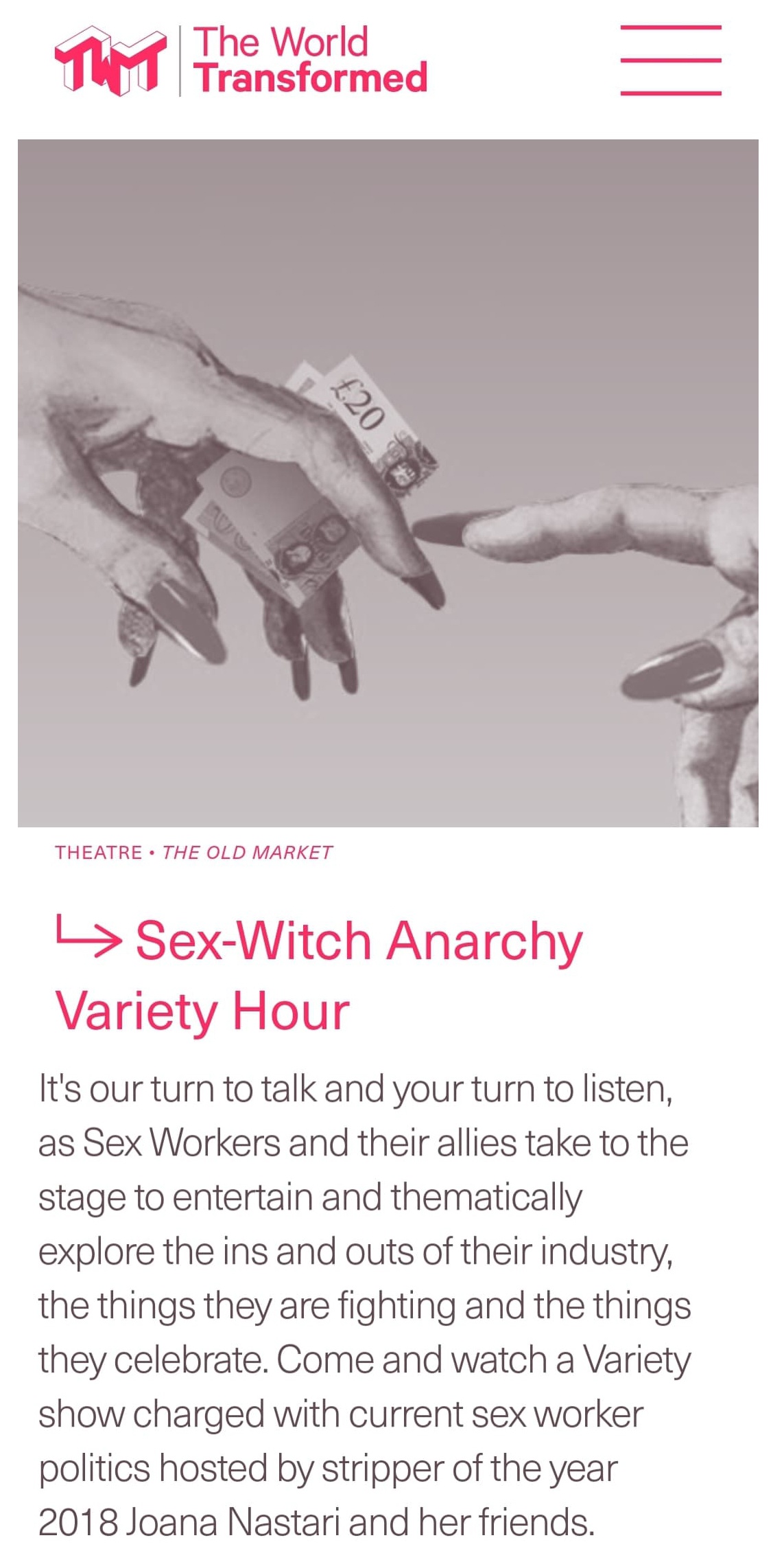 The 'Sex Witch Anarchy Variety Hour' took place on Monday September 23, another event showing the strong focus on sex work at the fringe.