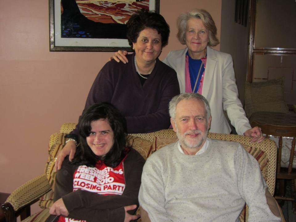 Jeremy Corbyn in Dr El-Farra’s flat during his January 2013 solidarity visit after the 2012 assault against Gaza 