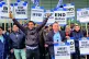 ADCU members protest at Uber's treatment of its workforce, w