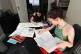 School pupils working at home during the lockdown