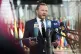 Estonia's Foreign Minister Margus Tsahkna speaks with the media as he arrives for a meeting of NATO foreign ministers at NATO headquarters in Brussels, April 3, 2025