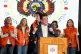 Presidential candidate Rodrigo Paz addresses supporters after preliminary results showed him leading in the presidential runoff election in La Paz, Bolivia, October 19, 2025