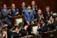 Politicians applaud as Sanae Takaichi (centre) is elected as Japan's new prime minister during the extraordinary session of the lower house, in Tokyo, Japan, October 21, 2025