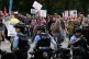 Chicago police watch as people take part in a 