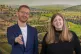 Scottish Green party co-leaders Ross Greer and Gillian Mackay during a visit to the Palestine Museum Scotland in Edinburgh, October 17, 2025