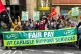 RMT members rally outside the headquarters of Carlisle Business Services, Manchester, October 8, 2025