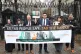 Labour MPs Richard Burgon and Simon Opher join campaign groups Positive Money and 38 Degrees outside No.11 Downing Street. Photo: 38 Degrees / Nigel Howard