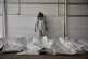 Bodies of unidentified Palestinians returned from Israel as part of the ceasefire deal are placed at a warehouse in Nasser Hospital in Khan Younis, Gaza Strip, October 31, 2025