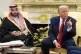 US President Donald Trump points to a reporter as he meets Saudi Arabia's Crown Prince Mohammed bin Salman in the Oval Office of the White House, November 18, 2025