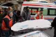 The body of one of the victims of an Israeli forces raid in the southern Syrian village of Beit Jin is brought to Al-Mowasat Hospital in Damascus, November 28, 2025