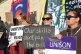 SAYING IT CLEAR: Phelbotamists on the picket line Pic: Henry Fowler/Strike Map
