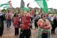 GETTING THE WORD OUT: Campaigners and charities including Show Israel the Red Card and Scottish Friends of Palestine hold a protest ahead of the Scotland Women v Israel Women Euro 2025 qualifying fixture at Hampden Park in Glasgow, calling for an immediate ceasefire in Gaza