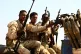 Sudanese soldiers from the Rapid Support Forces unit patrol during a rally for Dagalo, in Garawee town, north of Sudan, June 15, 2019