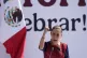 Mexican President Claudia Sheinbaum addresses supporters gathered in the Zocalo in Mexico City, December 6, 2025, to celebrate the seven years since President Andres Manuel Lopez Obrador electoral victory
