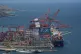 A cargo boat is docked below cranes at the seaport in La Guaira, Venezuela, December 17, 2025