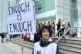 Cancer care nurse Preya Assi, 36, on the picket line outside University College Hospital, London, May 1, 2023