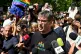 Budapest Mayor Gergely Karacsony speaks to the media in front of the National Investigation Bureau in Budapest, Hungary, August 1, 2025