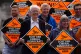 Willie Rennie (third left) and former Scottish Liberal Democrat leader Jim Wallace (second left) wait for Liberal Democrat leader Sir Ed Davey and Alex Cole-Hamilton to arrive at their party's Scottish launch at North Queensferry, May 27, 2024