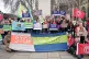 Private renters from across England gather in Old Palace Yard, Westminster, for the Renters Day of Action, March 21, 2023
