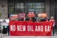 Climate protesters calling on the government to lead the way in ending new oil and gas projects outside The Social Hub in Glasgow, May 2, 2025