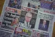 The front pages of national newspapers on display in London showing Andrew Mountbatten Windsor, October 31, 2025