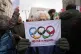 People take part in an Anti-ICE demonstration, ahead of the 2026 Winter Olympics, in Milan, Italy, January 31, 2026