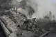 Firefighters extinguish a fire at a destroyed building that was hit by an Israeli airstrike in Ain Qana village, south Lebanon, February 2, 2026