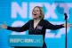 Mayor of Greater Lincolnshire, Dame Andrea Jenkyns singing at the Reform UK annual conference at the National Exhibition Centre in Birmingham, September 5, 2025